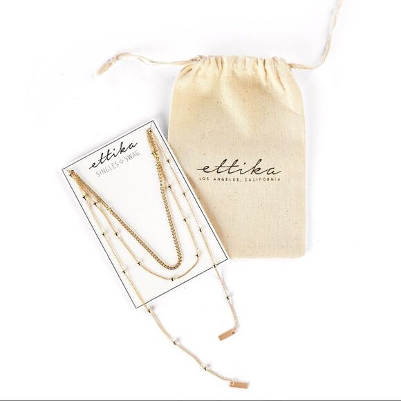 NWT Ettika That New Feeling Gold Layered Necklace - Picture 1 of 7